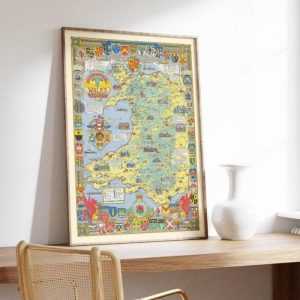 Vintage Wall Art | Historical Map Of Wales And Monmouth, Poster Print, 14×20 inches Vintage Wall Art Vintage Wall Art