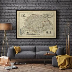 Vintage Wall Art | Hungary Map 1851, Hungary Map Wall Art, 20×24 inches Vintage Wall Art Vintage Wall Art