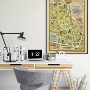 Vintage Wall Art | Hyde Park Map Print, Art History, 28×40 inches Vintage Wall Art Vintage Wall Art