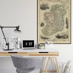 Vintage Wall Art | Ireland Map Print Wall Art, 1851 Ireland Vintage Map Wall Prints, 12×16 inches Vintage Wall Art Vintage Wall Art