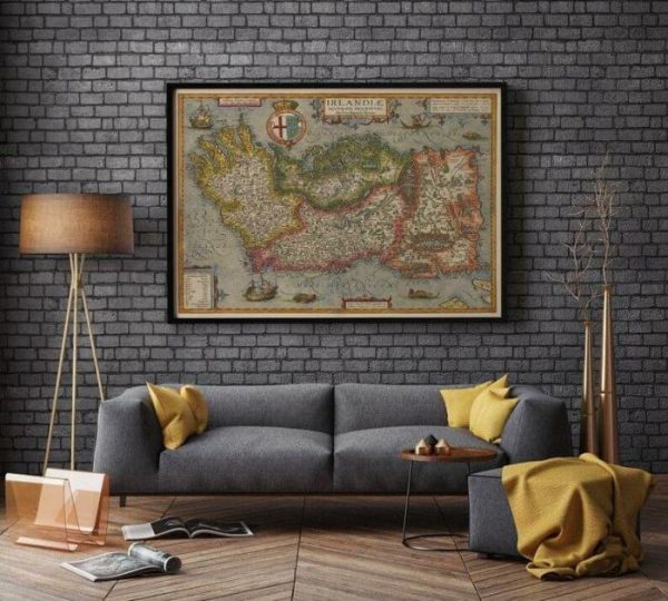 Vintage Wall Art | Ireland Map Wall Print, 1609 Ireland Map, 20×24 inches Vintage Wall Art Vintage Wall Art