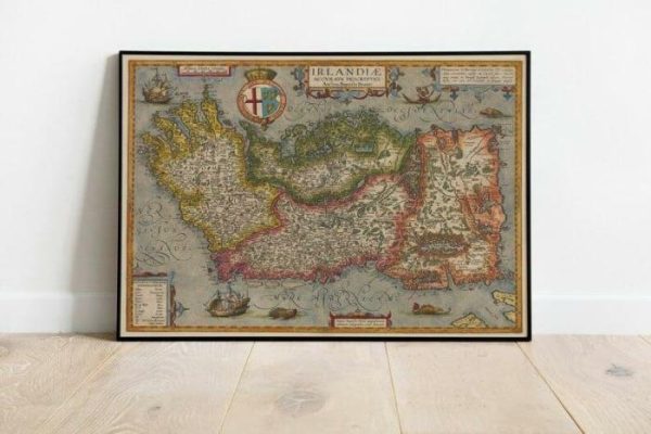 Vintage Wall Art | Ireland Map Wall Print, 1609 Ireland Map, 20×24 inches Vintage Wall Art Vintage Wall Art