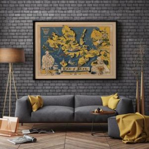 Vintage Wall Art | Isle Of Skye Map Print, Canvas Print Wall Art, 12×14 inches Vintage Wall Art Vintage Wall Art