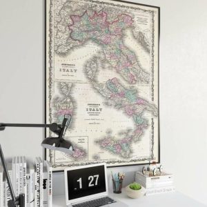 Vintage Wall Art | Italy Map Wall Print, 1862 Italy Map, 24×36 inches Vintage Wall Art Vintage Wall Art