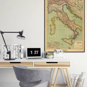 Vintage Wall Art | Italy Map Wall Print, 1903 Italy Map, 16×20 inches Vintage Wall Art Vintage Wall Art