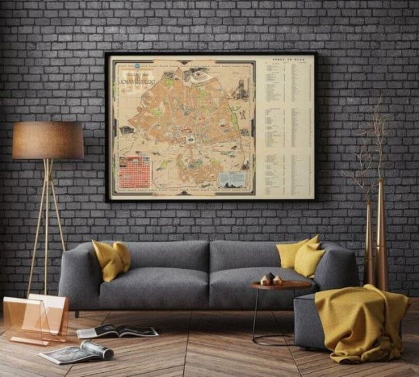 Vintage Wall Art | Johannesburg Map Print, Art History, 20×22 inches Vintage Wall Art Vintage Wall Art