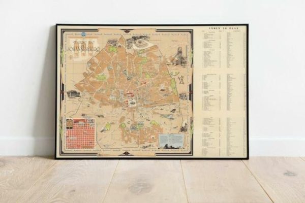 Vintage Wall Art | Johannesburg Map Print, Art History, 20×22 inches Vintage Wall Art Vintage Wall Art