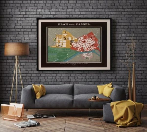 Vintage Wall Art | Kassel Map Print, Art History, 28×32 inches Vintage Wall Art Vintage Wall Art