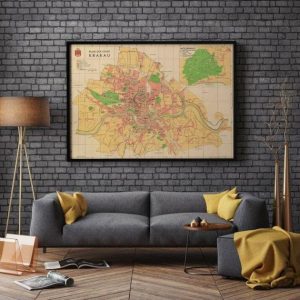 Vintage Wall Art | Krakow Map Print, Fine Art Prints, 28×40 inches Vintage Wall Art Vintage Wall Art