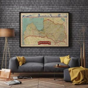 Vintage Wall Art | Latvia Map Print, Art History, 12×16 inches Vintage Wall Art Vintage Wall Art