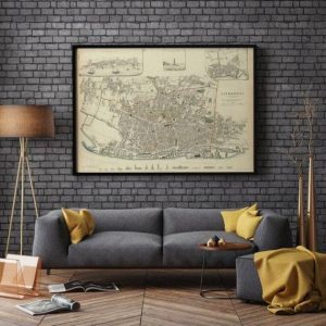 Vintage Wall Art | Liverpool City Map Wall Print, 1836 Liverpool Map, 16×22 inches Vintage Wall Art Vintage Wall Art