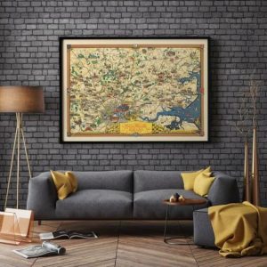 Vintage Wall Art | London City Map 1950, Vintage Map Wall Poster, 16×24 inches Vintage Wall Art Vintage Wall Art