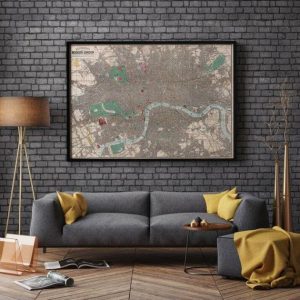 Vintage Wall Art | London City Map Wall Print, 1862 London City Plan Map, 14×20 inches Vintage Wall Art Vintage Wall Art