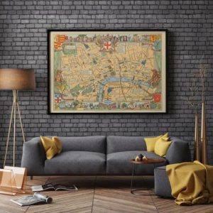 Vintage Wall Art | London Map Print, Art History, 16×22 inches Vintage Wall Art Vintage Wall Art