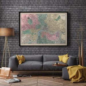 Vintage Wall Art | London Map Print, Fine Art Prints, 12×20 inches Vintage Wall Art Vintage Wall Art