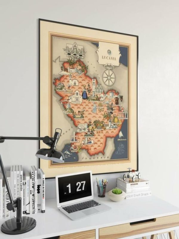 Vintage Wall Art | Lucania Map Print, Art History, 12×16 inches Vintage Wall Art Vintage Wall Art