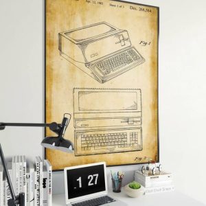 Vintage Wall Art | Macintosh Patent Print, Framed Art Print, 24×32 inches Vintage Wall Art Vintage Wall Art