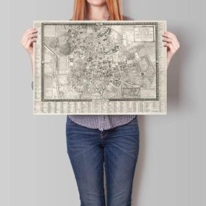 Vintage Wall Art | Madrid City Map Wall Print, Framed Map Wall Decor, 20×28 inches Vintage Wall Art Vintage Wall Art