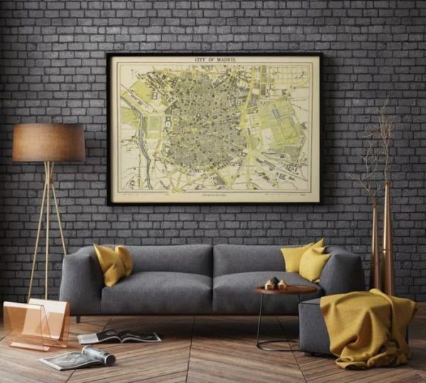 Vintage Wall Art | Madrid Map Print, Art History, 20×22 inches Vintage Wall Art Vintage Wall Art