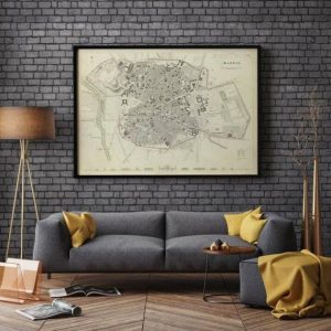 Vintage Wall Art | Madrid Map Print, Fine Art Prints, 16×18 inches Vintage Wall Art Vintage Wall Art