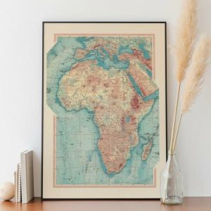 Vintage Wall Art | Map Of Africa, Old Map Wall Decor, 28×40 inches Vintage Wall Art Vintage Wall Art