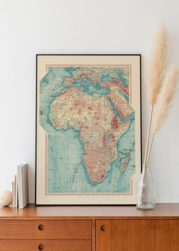 Vintage Wall Art | Map Of Africa, Old Map Wall Decor, 28×40 inches Vintage Wall Art Vintage Wall Art