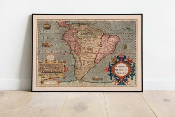 Vintage Wall Art | Map Of America 1623, Gerardus Mercator, 16×22 inches Vintage Wall Art Vintage Wall Art