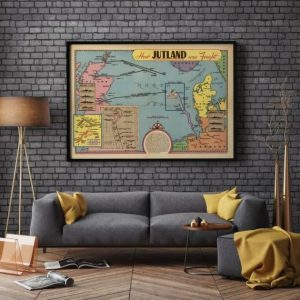 Vintage Wall Art | Map Of Battle Of Jutland, World War 1 Poster, 16×24 inches Vintage Wall Art Vintage Wall Art