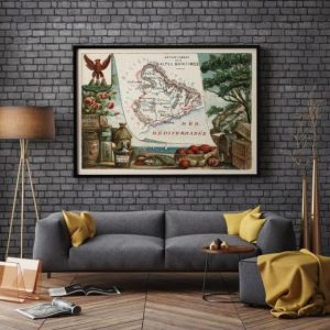 Vintage Wall Art | Map Of Department Of Alpes Maritimes, France, Nice Wall Art, 24×32 inches Vintage Wall Art Vintage Wall Art