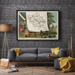 Vintage Wall Art | Map Of Department Of Aube, France, Troyes Wall Art, 20×28 inches Vintage Wall Art Vintage Wall Art