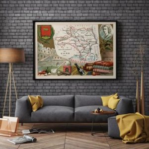 Vintage Wall Art | Map Of Department Of Gard, France, Nimes Wall Art, 24×32 inches Vintage Wall Art Vintage Wall Art