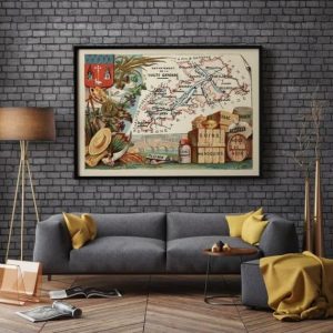 Vintage Wall Art | Map Of Department Of Haute Garonne, France, Toulouse Wall Art, 12×16 inches Vintage Wall Art Vintage Wall Art