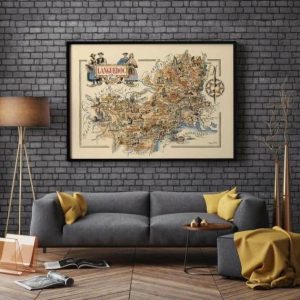 Vintage Wall Art | Map Of Department Of Languedoc, France, France Wall Art, 24×32 inches Vintage Wall Art Vintage Wall Art