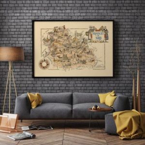 Vintage Wall Art | Map Of Department Of Provinces Du Nord, France, France Wall Art, 16×22 inches Vintage Wall Art Vintage Wall Art