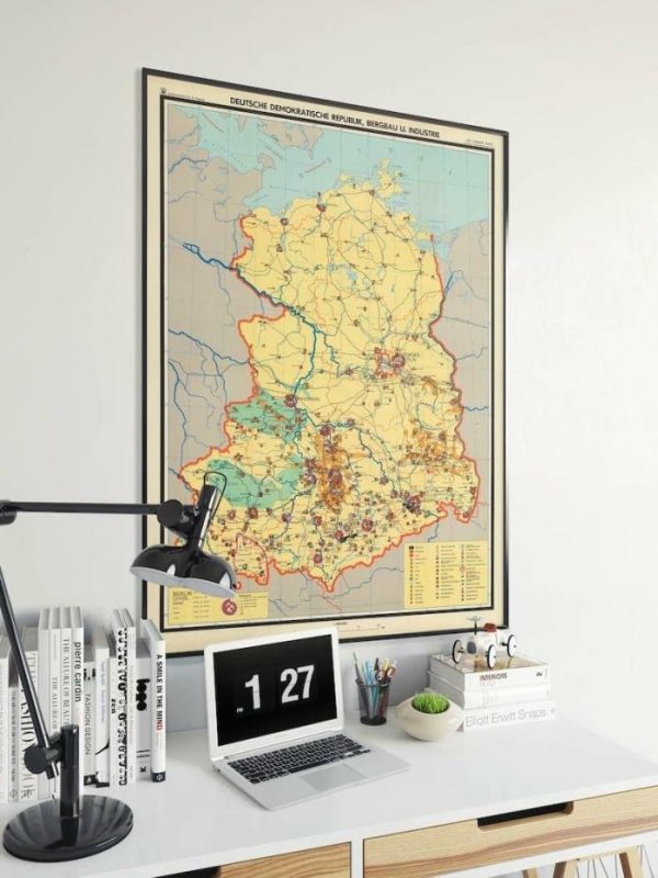 Vintage Wall Art | Map Of East Germany Post World War 2, Germany Map Print, 20×28 inches Vintage Wall Art Vintage Wall Art