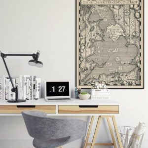 Vintage Wall Art | Map Of England Showing The Colne Valley, Old Yorkshire Map Print, 12×16 inches Vintage Wall Art Vintage Wall Art