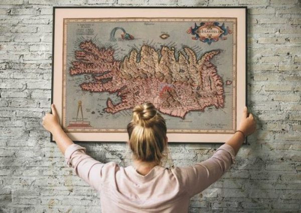 Vintage Wall Art | Map Of Iceland 1623, Gerardus Mercator, 16×22 inches Vintage Wall Art Vintage Wall Art