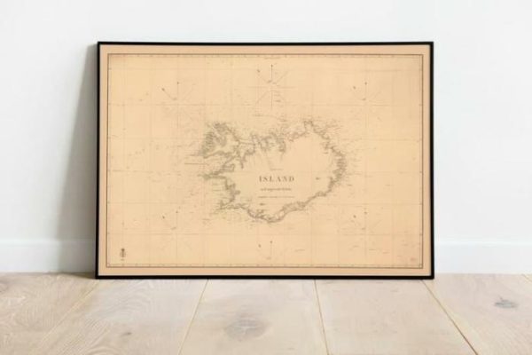 Vintage Wall Art | Map Of Iceland Poster 1871, Iceland Wall Art, 20×28 inches Vintage Wall Art Vintage Wall Art