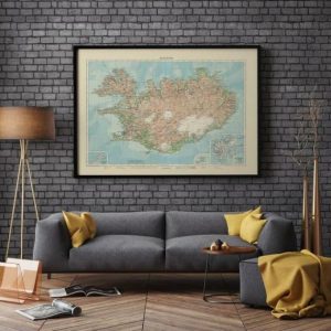 Vintage Wall Art | Map Of Iceland Poster, Iceland Wall Art, 24×32 inches Vintage Wall Art Vintage Wall Art