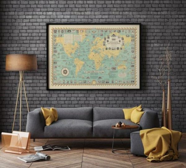 Vintage Wall Art | Map Of Navigation And Exploration, Art History, 24×36 inches Vintage Wall Art Vintage Wall Art