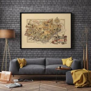 Vintage Wall Art | Map Of Region Of Provence, France, France Wall Art, 12×16 inches Vintage Wall Art Vintage Wall Art