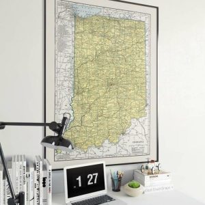 Vintage Wall Art | Map Of State Of Indiana, Vintage Indiana Map Print, 12×16 inches Vintage Wall Art Vintage Wall Art