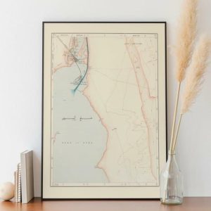 Vintage Wall Art | Map Of Suez Canal 1911, Egypt Maps, 28×36 inches Vintage Wall Art Vintage Wall Art