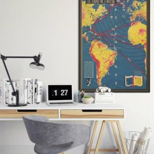 Vintage Wall Art | Map Of The Atlantic In World War 2, Ww2 Map Poster Print, 20×28 inches Vintage Wall Art Vintage Wall Art