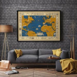 Vintage Wall Art | Map Of The World Of Books, Book Lover Gift, 16×20 inches Vintage Wall Art Vintage Wall Art