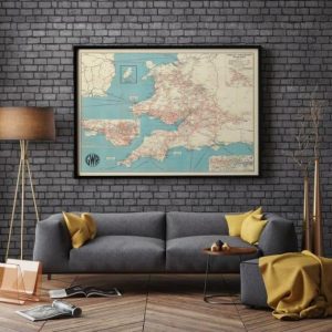 Vintage Wall Art | Map Of Wales 1930, Poster Print, 20×24 inches Vintage Wall Art Vintage Wall Art