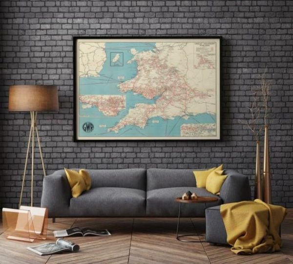 Vintage Wall Art | Map Of Wales 1930, Poster Print, 20×24 inches Vintage Wall Art Vintage Wall Art