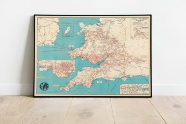 Vintage Wall Art | Map Of Wales 1930, Poster Print, 20×24 inches Vintage Wall Art Vintage Wall Art