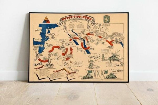 Vintage Wall Art | Map Of World War 2 In Europe, Ww2 Map Print, 12×16 inches Vintage Wall Art Vintage Wall Art