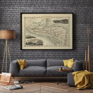 Vintage Wall Art | Map Poster Of Central America, Central America Wall Map Print, 12×16 inches Vintage Wall Art Vintage Wall Art